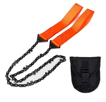 Portable Handkettingzaag Trekzaag Staal - Hand Kettingzaag 103cm - Outdoor Survival Nordic Pocket Saw - Incl heuptasje - Oranje