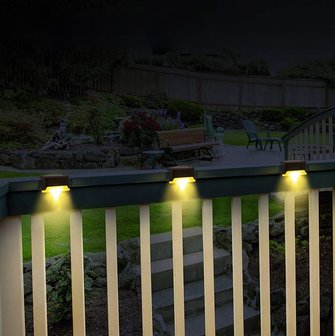 eetbaar Langskomen Pas op Solar Led Lamp - Sfeervolle Tuinverlichting op Zonne Energie - Waterdichte  Tuinlampen voor Balkon Trap Buiten - 4 stuks - Warm Wit Licht -  Bestgadgets4u