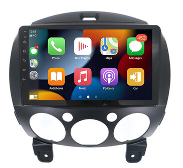 Navigatie radio Mazda 2 2007-2013, Android, Apple Carplay, 9 inch scherm, GPS, Wifi, Mirror link, Bluetooth