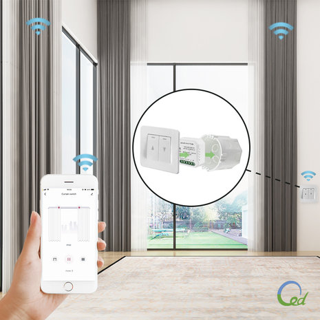 WiFi Smart Up and Down Schakelaar | Smart WiFi Open Dicht Schakelaar | Smart WiFi Inbouwschakelaar Up/Down| Voice Control werkt met Google Assistant en Amazon Alexa