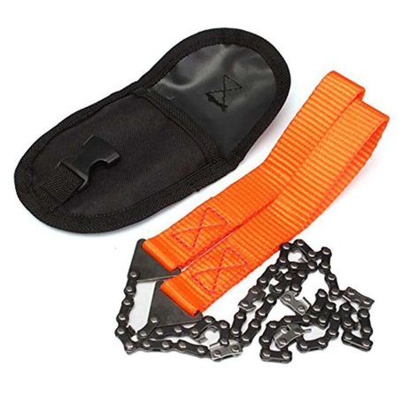 Portable Handkettingzaag Trekzaag Staal - Hand Kettingzaag 103cm - Outdoor Survival Nordic Pocket Saw - Incl heuptasje - Oranje