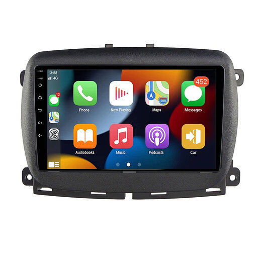 Navigatie Radio Fiat 500 2015 2019 Android OS Apple Carplay 9 Inch